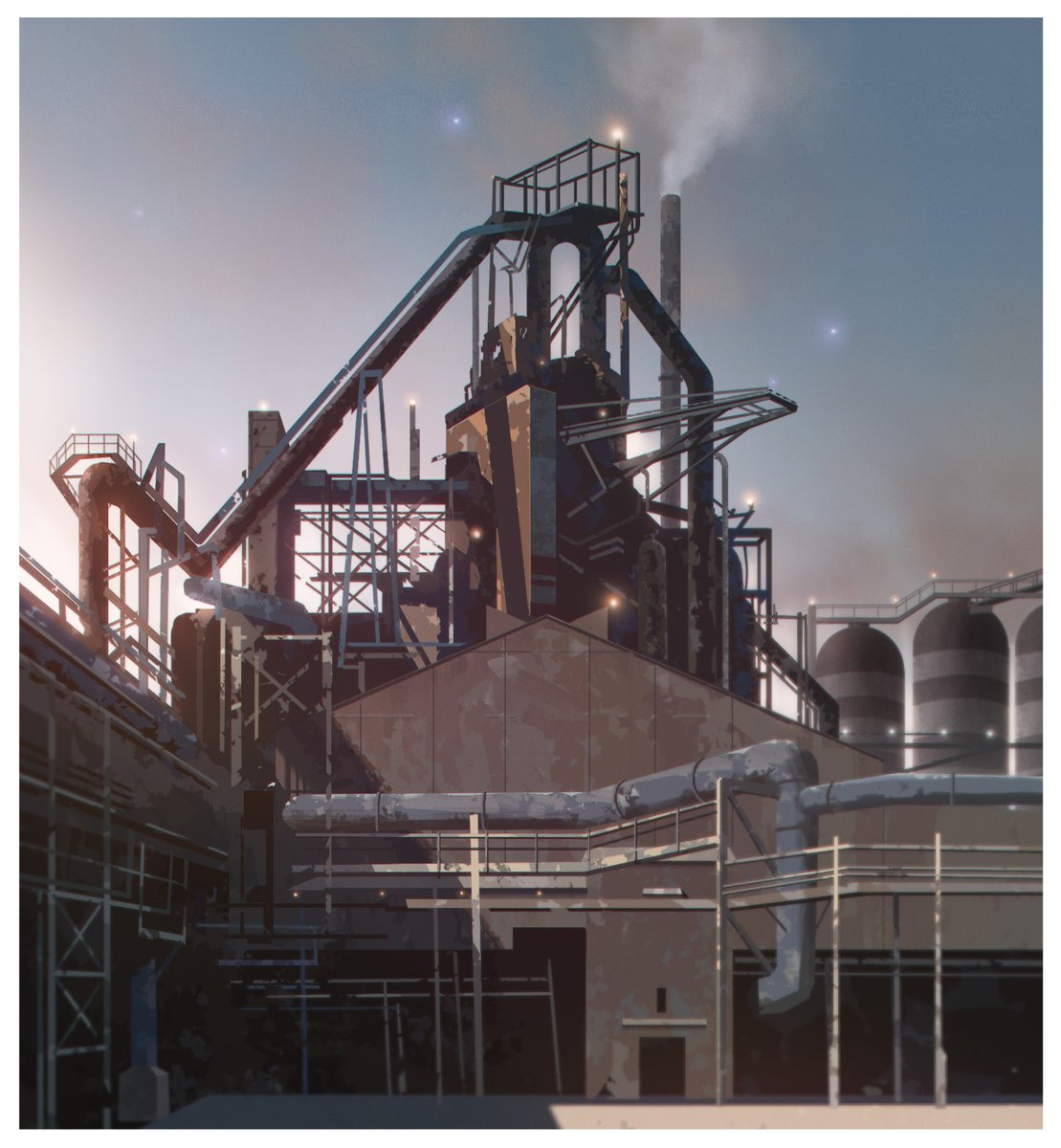 工場✨🏭

＃イラスト　＃風景　#絵描きさんと繋がりたい