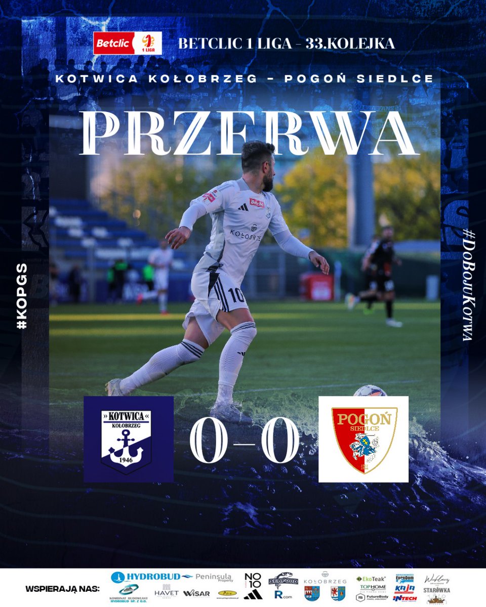 ⚪️🔵Pierwsza połowa na remis. Walczymy do końca!

#DoBojuKotwa #RAZEMSILNIEJSI #KOTPGS
