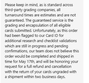 TheCoinDad's tweet image. Public Warning! ⚠️
Be careful getting your trading cards graded at @TAGgrading. After I ordered their regular 2 week service, with my most valuable @btc_cards cards, and they now have had them for nearly 2 long months without touching them, and ghosted my msgs for weeks, then