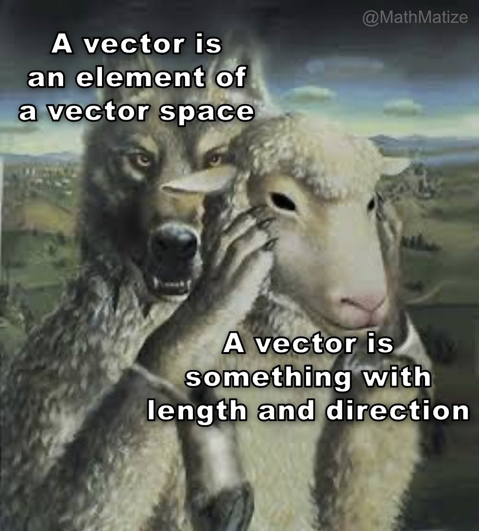 A vector space is a space whose elements are vectors