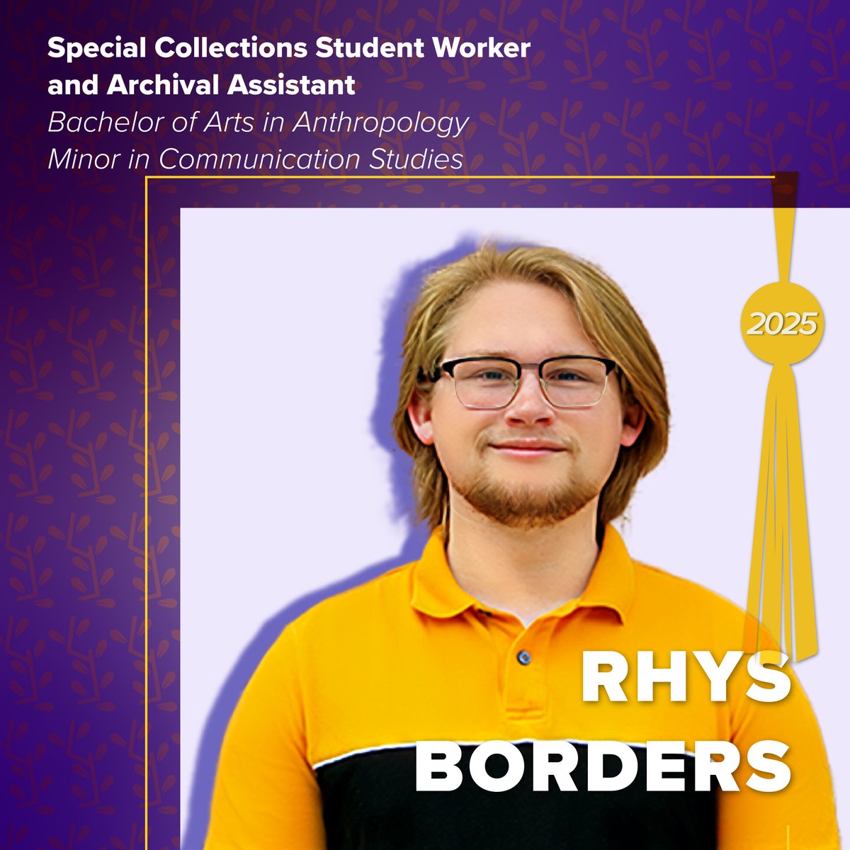 LSU Libraries (@lsulibraries) on Twitter photo 📚 A round of applause for Rhys Borders, Special Collections Student Worker and Archival Assistant! Rhys, your passion will take you far.
#LSULibraries #LSUGrad <a href="/LSUHSS/">LSU College of Humanities & Social Sciences</a> 📚 A round of applause for Rhys Borders, Special Collections Student Worker and Archival Assistant! Rhys, your passion will take you far.
#LSULibraries #LSUGrad <a href="/LSUHSS/">LSU College of Humanities & Social Sciences</a>