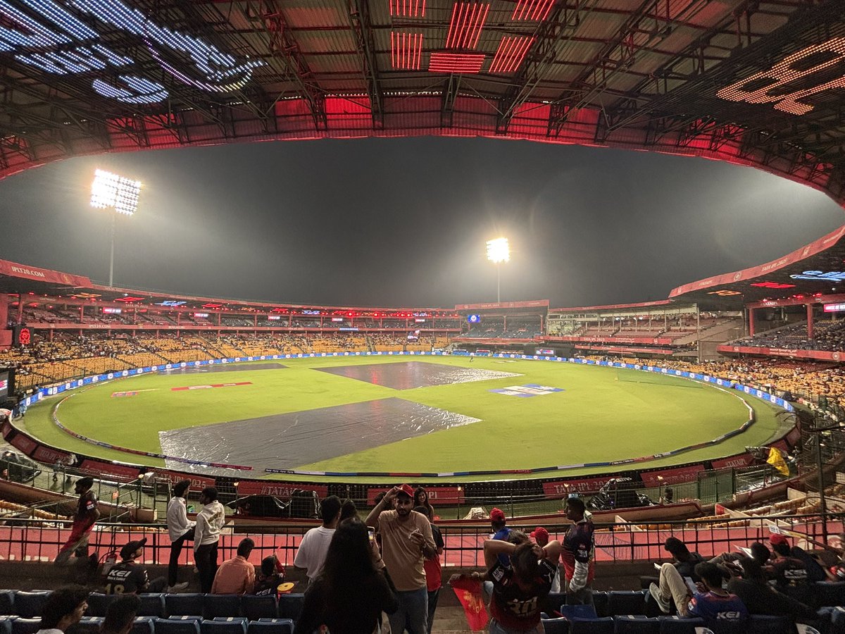 RcbianOfficial's tweet photo. Currently covers are on at M Chinnaswamy! https://t.co/fWO7Gzhh8s