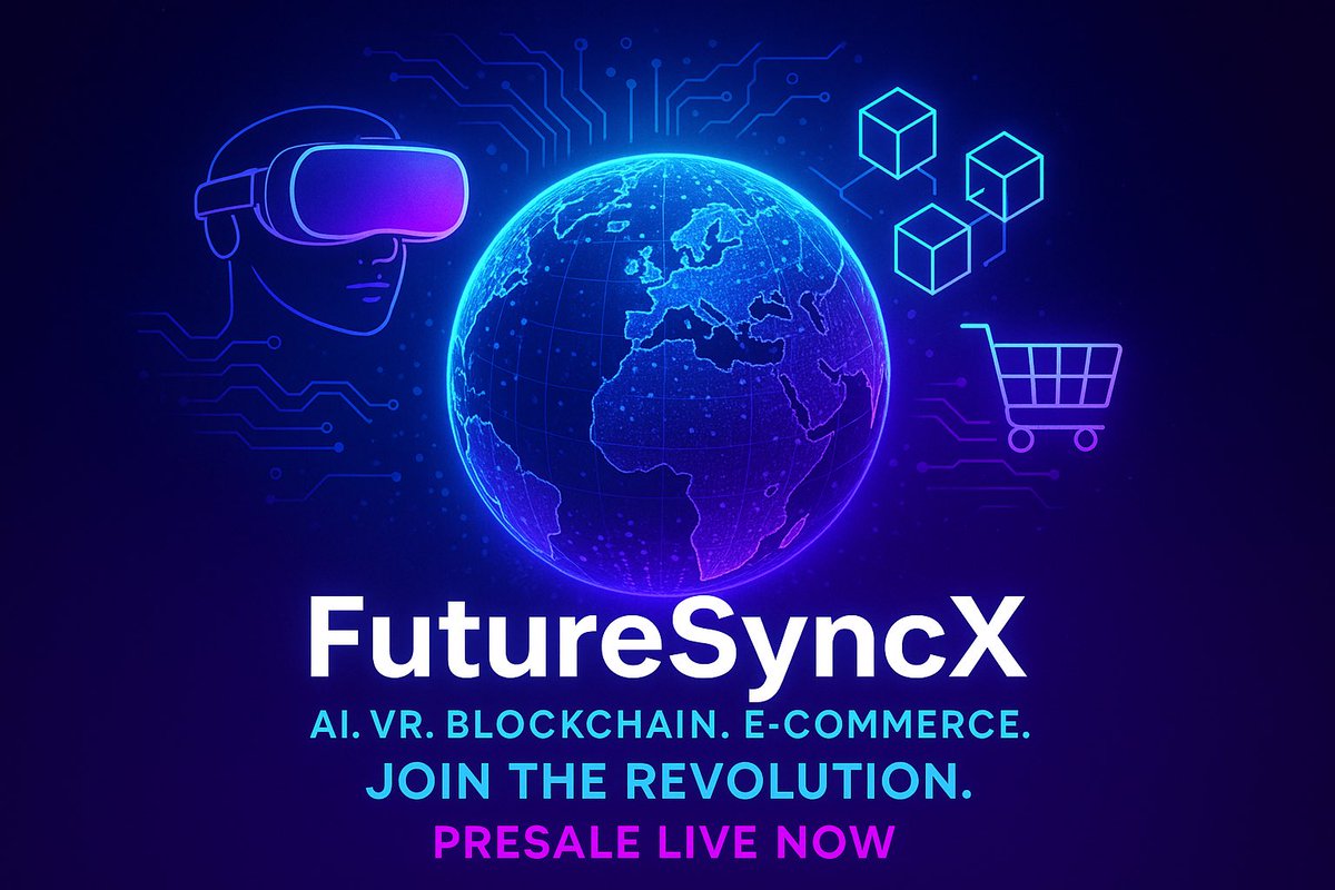 FutureSyncX's tweet photo. The future is live.
FutureSyncX merges AI, VR, Blockchain & E-Commerce into one powerful ecosystem.
Own the digital revolution. Be part of it.
Presale is LIVE - donβt miss the best stage!
Website: https://t.co/wawnkbeTNX
#FutureSyncX #Web3 #AI #Metaverse #Blockchain #Crypto https://t.co/xFK6bfZd0c