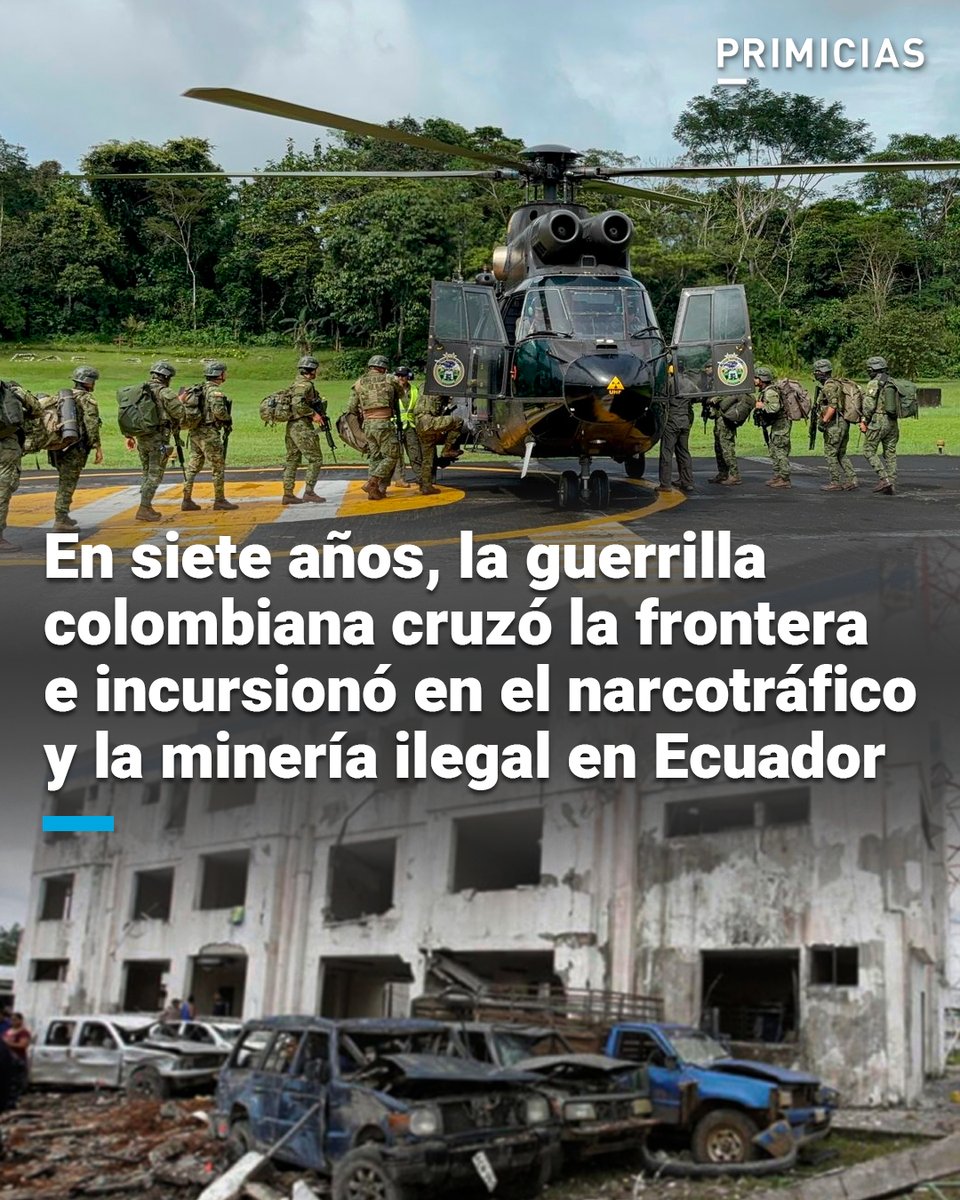 En marzo de 2018, tres marinos fueron asesinados por el Frente Oliver Sinisterra en Esmeraldas, cerca a la frontera entre Ecuador y Colombia. Siete años después, los Comandos de la Frontera asesinaron a 11 militares en Orellana. prim.ec/6aqe50VUjYQ