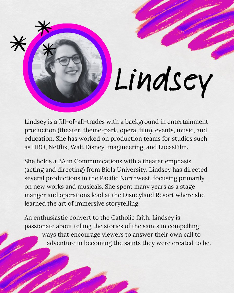 ClaritasStudios's tweet image. 🎥 Meet Lindsey! Lindsey is passionate about telling the stories of the saints in ways that inspire viewers to answer their own call to adventure and become the saints they were created to be.

#CatholicCreatives #AnimationStudio #IndieAnimation