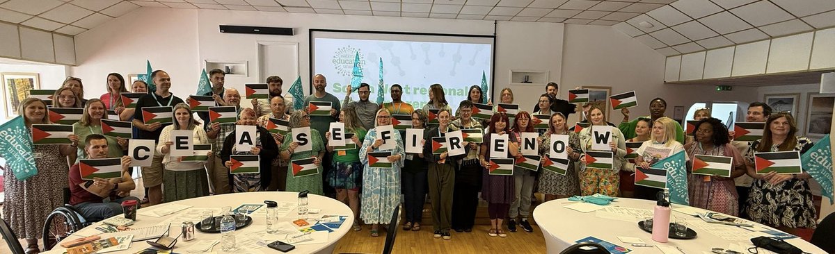 NEU South West Region (@neusouthwest) on Twitter photo SW NEU Reps Conference sends solidarity to Palestinians, and calls for ceasefire now.
Solidarity with those marching for Palestine today.
<a href="/NEUnion/">National Education Union</a> SW NEU Reps Conference sends solidarity to Palestinians, and calls for ceasefire now.
Solidarity with those marching for Palestine today.
<a href="/NEUnion/">National Education Union</a>