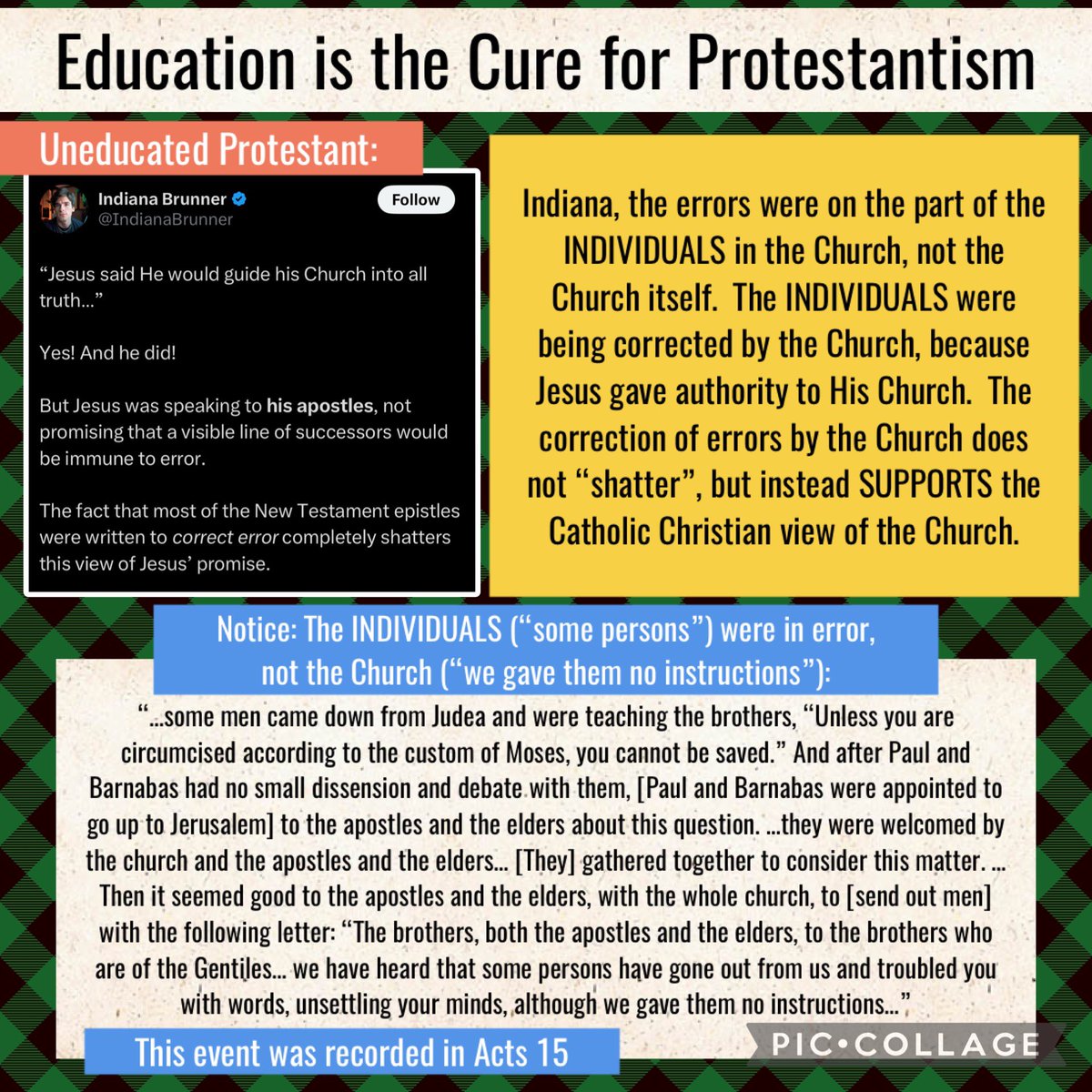 How2BeChristian's tweet image. PROTESTANTS, like @IndianaBrunner, create their own fake “churches”, and celebrate their own works. 🚫

CHRISTIANS gather together is Christ’s One True Catholic Christian Church, and follow the system that Christ Himself put in place, to listen to His Church. ✝️

To be a…