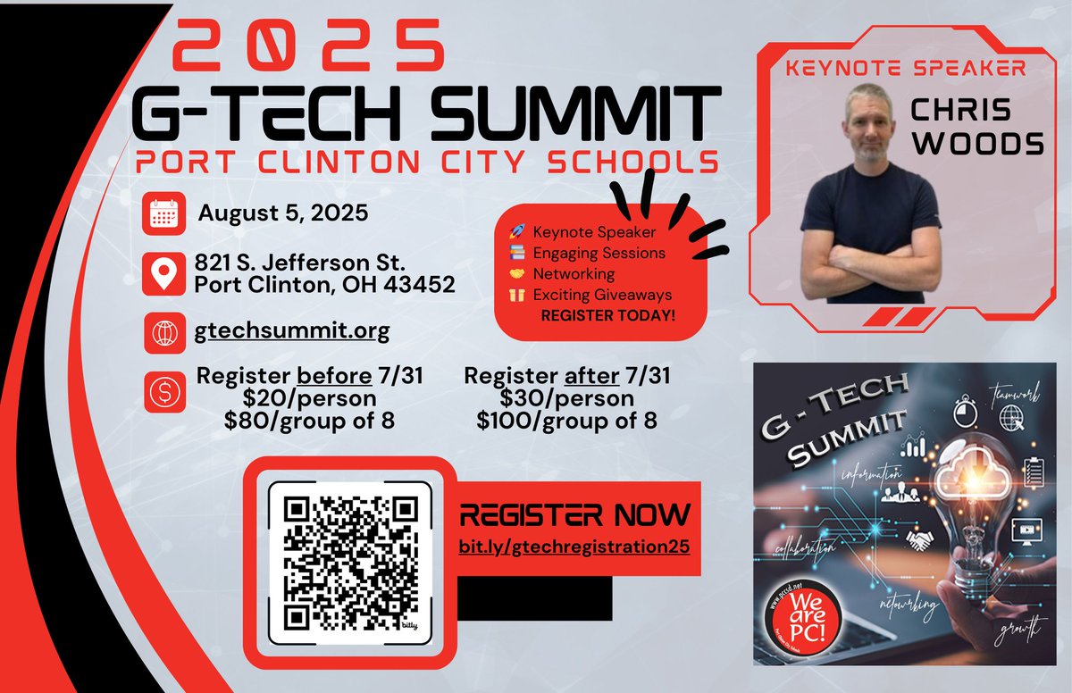 Christine Danhoff (@cmdanhoff) on Twitter photo 🚨 Big News! G-Tech Summit 2025 is happening August 5! 📷 Keynote:<a href="/dailystem/">dailySTEM Chris Woods</a>
📷 Registration is NOW OPEN! Go to gtechsummit.org
TODAY! Let’s lead the future of + #EdTech together. #GTechSummit25 #AIinEducation #InnovateEDU <a href="/NorthPointESC/">North Point Educational Service Center</a> <a href="/We_are_PC/">PC Schools</a> <a href="/GTechSummit25/">G-Tech Summit</a> #STEM 🚨 Big News! G-Tech Summit 2025 is happening August 5! 📷 Keynote:<a href="/dailystem/">dailySTEM Chris Woods</a>
📷 Registration is NOW OPEN! Go to gtechsummit.org
TODAY! Let’s lead the future of + #EdTech together. #GTechSummit25 #AIinEducation #InnovateEDU <a href="/NorthPointESC/">North Point Educational Service Center</a> <a href="/We_are_PC/">PC Schools</a> <a href="/GTechSummit25/">G-Tech Summit</a> #STEM