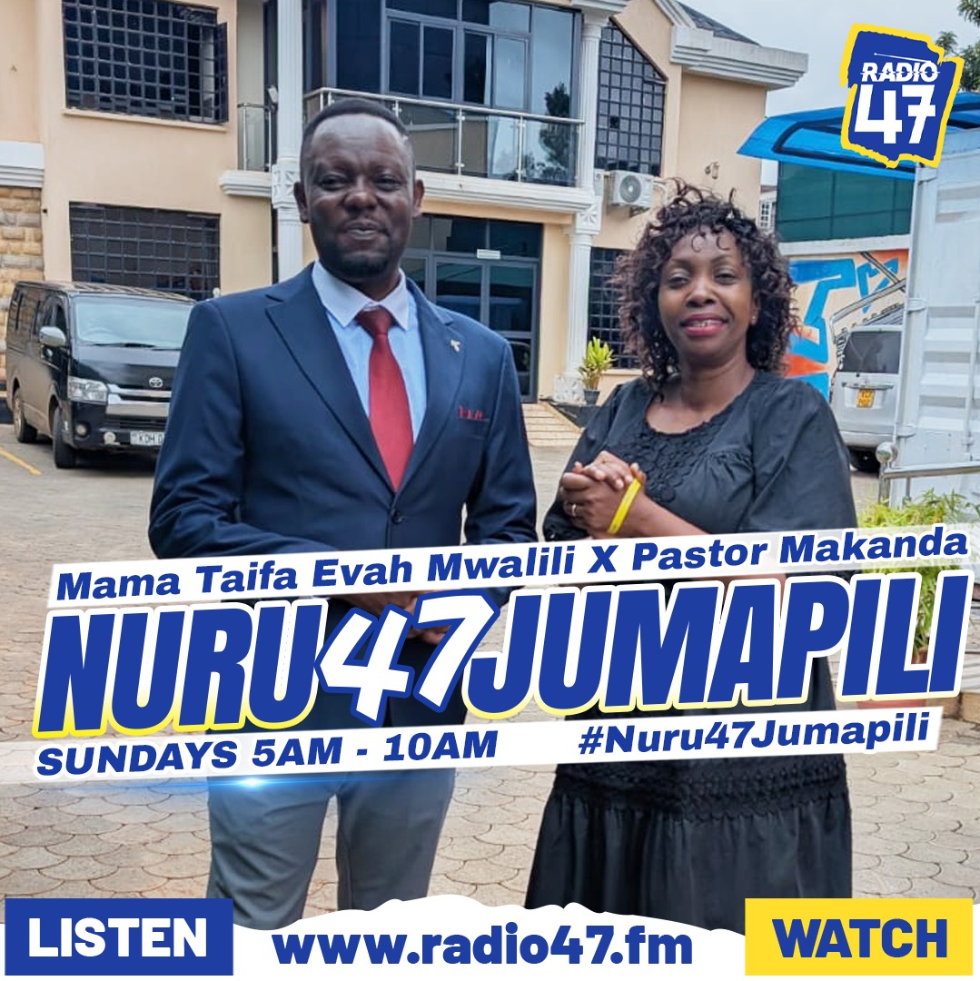 Radio 47 (@radio47_kenya) on Twitter photo Kumekucha, Bwana Yesu asifiwe Mwana Ligi! Jumapili yako ipendeze, karibu kwa ibaada uncompromised, undiluted! Hapa ndipo! <a href="/EvahMwalili/">Mama Taifa Evah Mwalili</a> <a href="/bonfacemakanda/">Pastor Bonface Makanda</a>
#Nuru47Jumapili #HapaNdipo Kumekucha, Bwana Yesu asifiwe Mwana Ligi! Jumapili yako ipendeze, karibu kwa ibaada uncompromised, undiluted! Hapa ndipo! <a href="/EvahMwalili/">Mama Taifa Evah Mwalili</a> <a href="/bonfacemakanda/">Pastor Bonface Makanda</a>
#Nuru47Jumapili #HapaNdipo