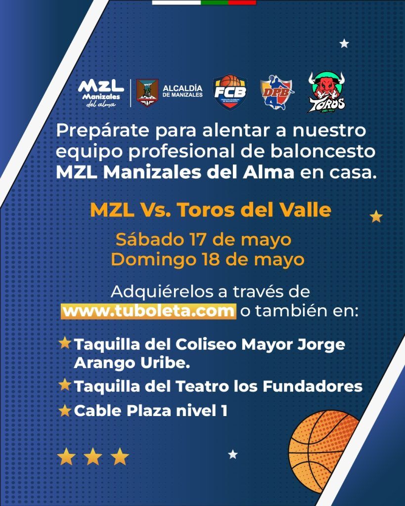 infolibrecol's tweet image. El baloncesto profesional vuelve a Manizales este 17 y 18 de mayo. @Sabiosbc enfrenta a Toros del Valle en el Coliseo Mayor Jorge Arango. Más inf9ormación en infolibre.co

 infolibre.co/baloncesto-pro…