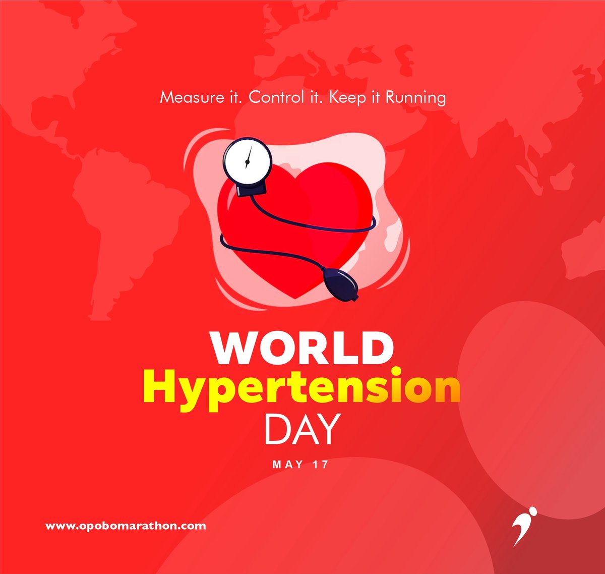OpoboMarathon's tweet image. World Hypertension Day – May 17
High blood pressure is silent but deadly.
At Opobo Marathon, we say:
Measure it. Control it. Keep it running.

#WorldHypertensionDay #OpoboMarathon #KeepItRunning  #opobo  #Connectopobo