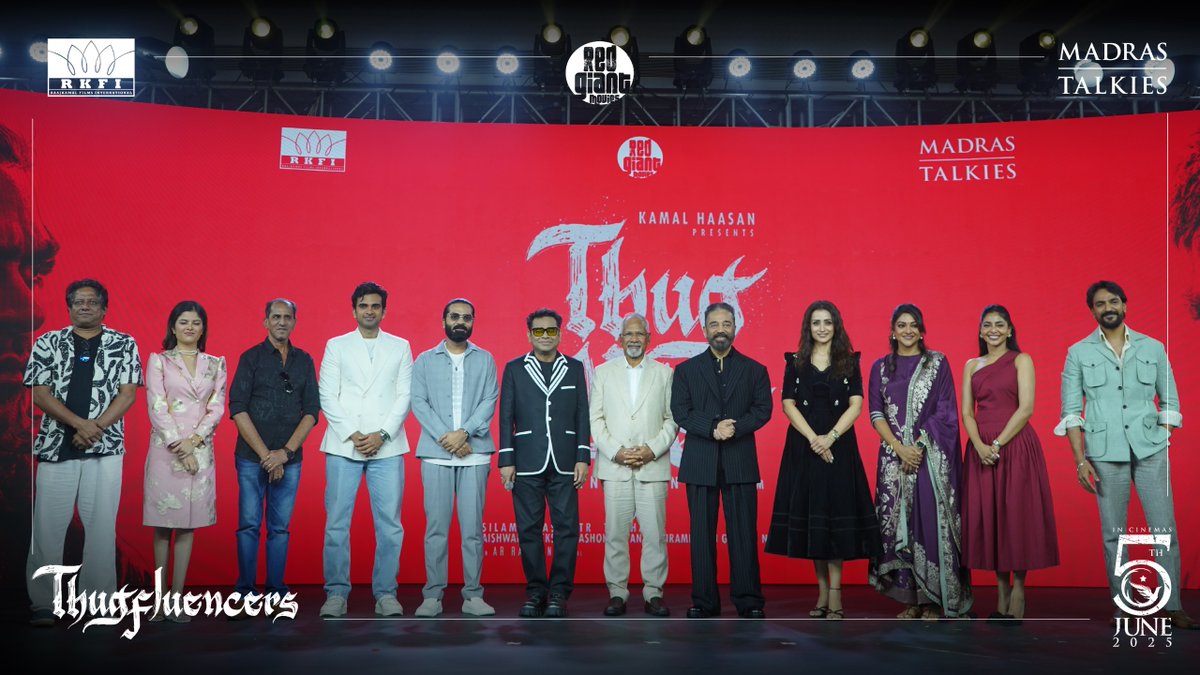 Raaj Kamal Films International (@rkfi) on Twitter photo The whole World is a Stage and the Thugs own it!
#ThuglifeTrailer Out Now
➡ youtube.com/playlist?list=…
#Thugfluencers
#ThuglifeAudioLaunch from May 24
#Thuglife
#ThuglifeFromJune5 #KamalHaasan #SilambarasanTR
#IMAX
A #ManiRatnam Film
An <a href="/arrahman/">A.R.Rahman</a> Musical
<a href="/ikamalhaasan/">Kamal Haasan</a> The whole World is a Stage and the Thugs own it!
#ThuglifeTrailer Out Now
➡ youtube.com/playlist?list=…
#Thugfluencers
#ThuglifeAudioLaunch from May 24
#Thuglife
#ThuglifeFromJune5 #KamalHaasan #SilambarasanTR
#IMAX
A #ManiRatnam Film
An <a href="/arrahman/">A.R.Rahman</a> Musical
<a href="/ikamalhaasan/">Kamal Haasan</a>