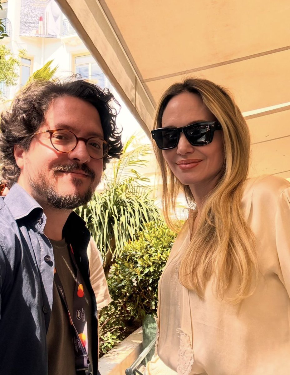 aliciaottt's tweet image. Angelina Jolie in Cannes today with Brazilian Director Josias Téofilo