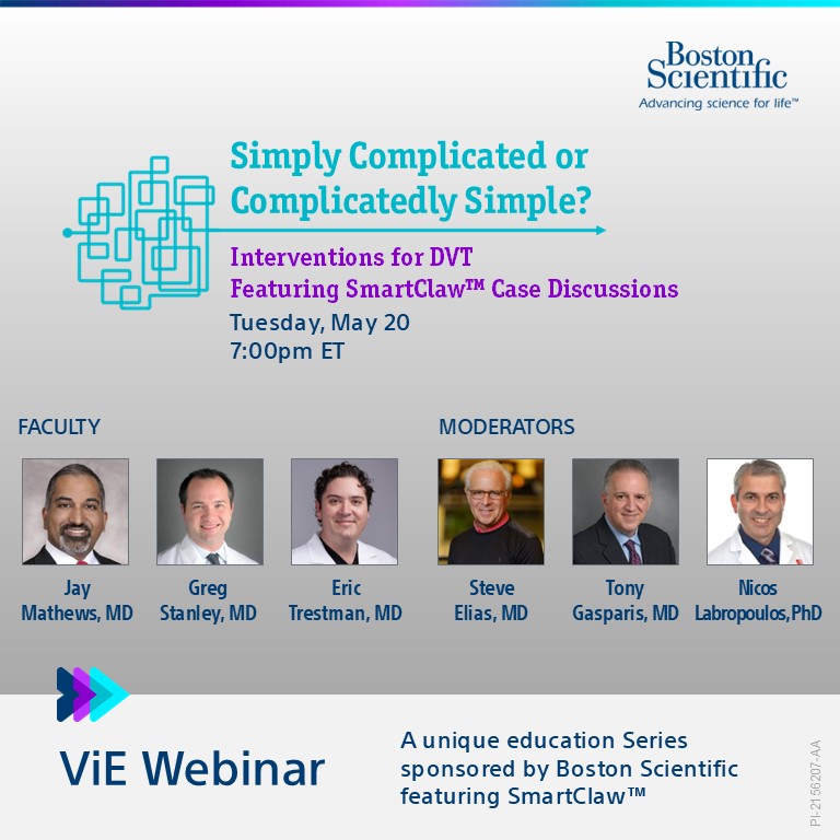 bsc_vascular's tweet image. Don’t miss our upcoming webinar: "Simply Complicated or Complicatedly Simple?" Join expert faculty and esteemed moderators for an engaging session on interventions for #DVT, featuring #SmartClaw case discussions.
📅Register now: bit.ly/4jUv3tT