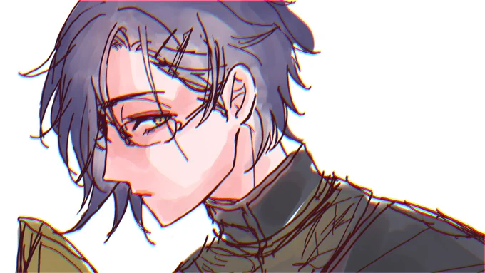 描きたい横顔だったけど、題材にすへき構図にならないからボツかなぁ。