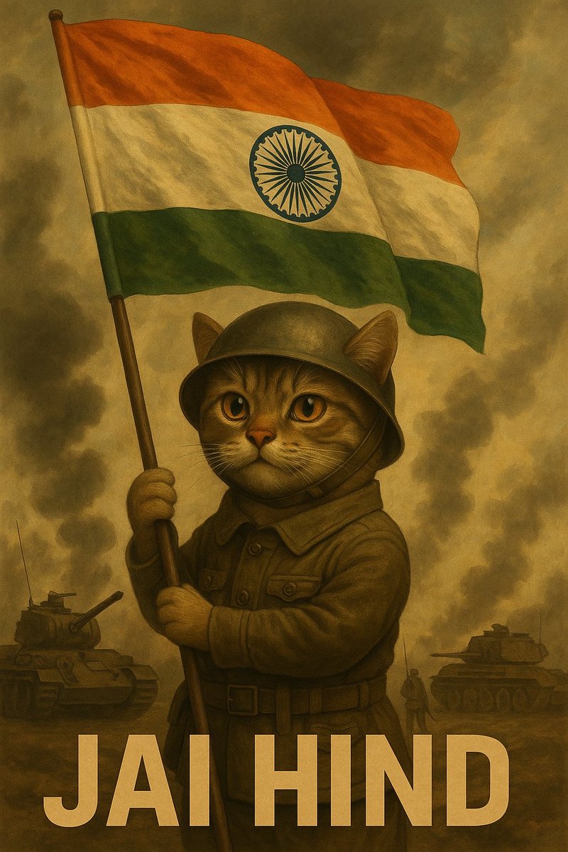 BilluWorld's tweet photo. Meowrching with purride!
#OperationSindoor #IndiaPakistanWar #JaiHind https://t.co/xYBY6wbnOr