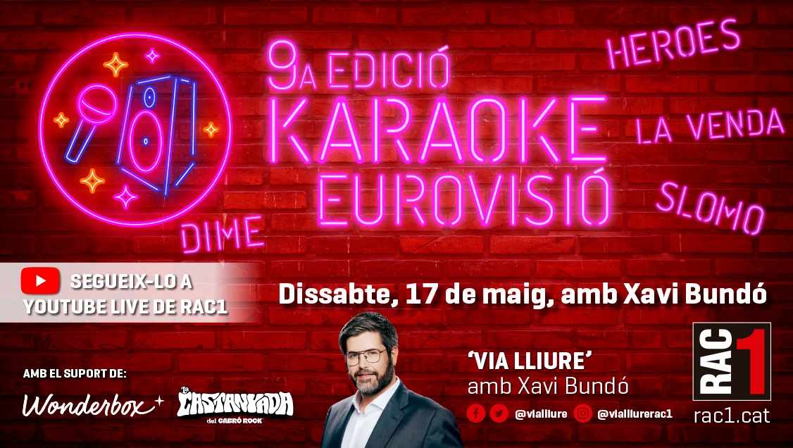 Comença... el #KaraokeRAC1!!!!!!

Ja tenim preparat el jurat format per <a href="/tgarciaramon/">Toni Garcia Ramon</a> <a href="/BlaiMorell/">Blai Morell</a> <a href="/oscarbroc/">Òscar Broc</a> @noemiescribano <a href="/MarSevilla5/">Mar Arans</a> <a href="/ivanlabanda/">Ivan Labanda</a> 

El podeu seguir a rac1.cat/directe