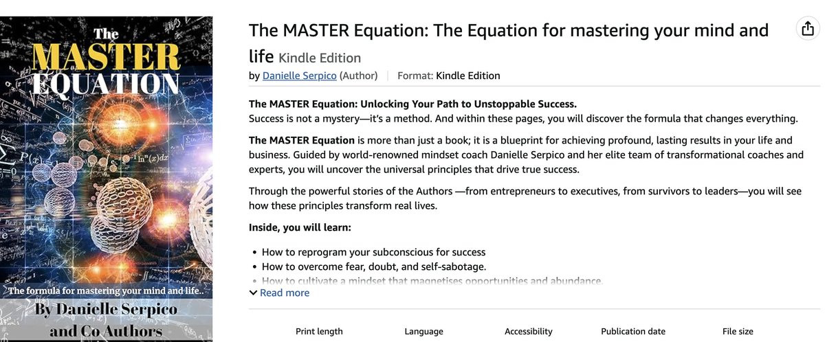 Danielle Serpico (@danielleserpico) on Twitter photo The Master Equation Book is out Now. Let's get it to number one on Amazon today.
Buy it Now, click on the link here amzn.to/4j9BR5A
#BBMM #MasterYourMind <a href="/CityNorthHotel/">CityNorth Hotel & Conference Centre</a> The Master Equation Book is out Now. Let's get it to number one on Amazon today.
Buy it Now, click on the link here amzn.to/4j9BR5A
#BBMM #MasterYourMind <a href="/CityNorthHotel/">CityNorth Hotel & Conference Centre</a>