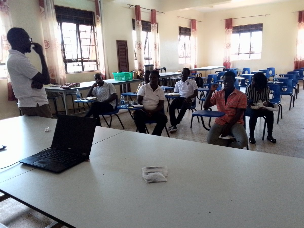 readysprout's tweet photo. Participants listening in at the Quality Control Training @GuluVarsity as the QC extension officers @BencyAcio &amp; Moses Ojok deliberate on key issues of production. Thanks to @CwenInfo for making this happen https://t.co/49LZYz0wFC