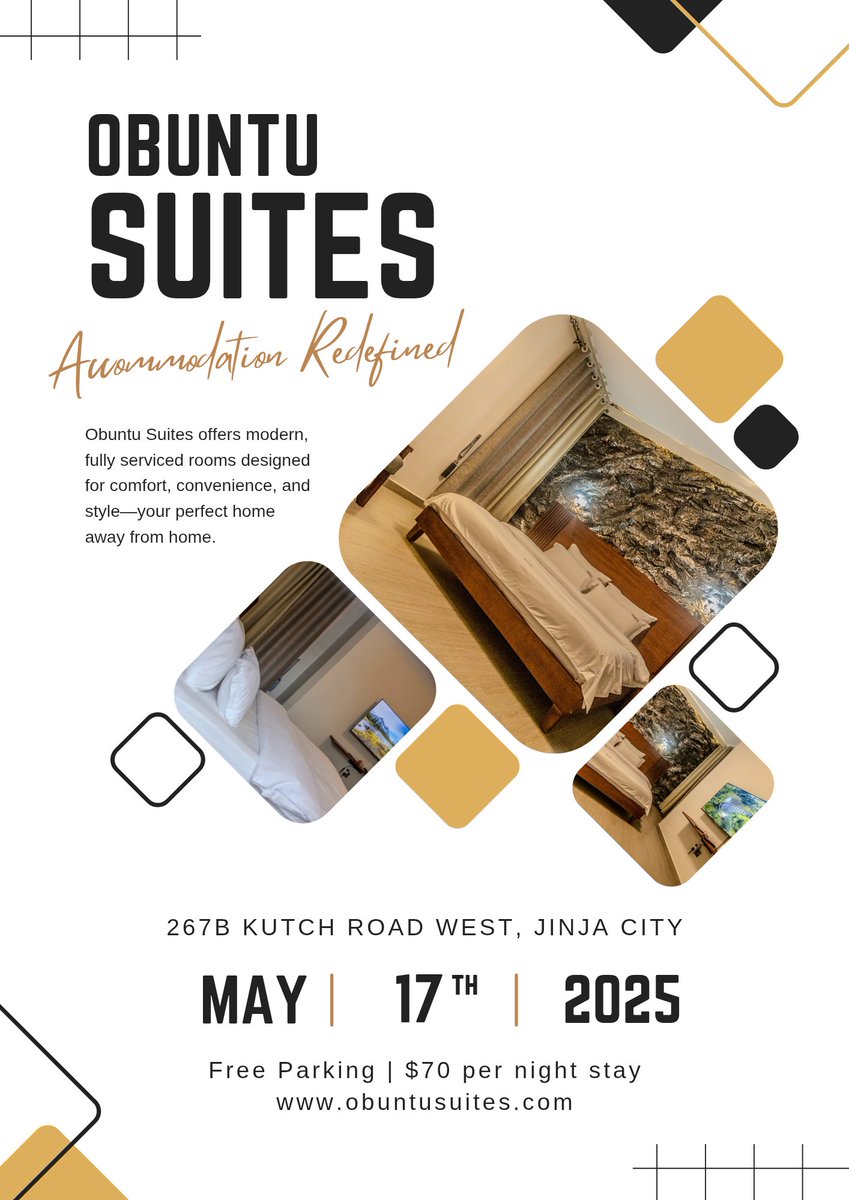 KatoSilas's tweet photo. Start your weekend right at Obuntu Suites โ comfort, class & convenience in the heart of Ninja City!
๐ Plot 267B Kutch Road West
๐ +256-773-244-551 | +256-753-155-136
Book your stay today.
#ObuntuSuites #NinjaCity #WeekendStay https://t.co/UGEbQAIPvm