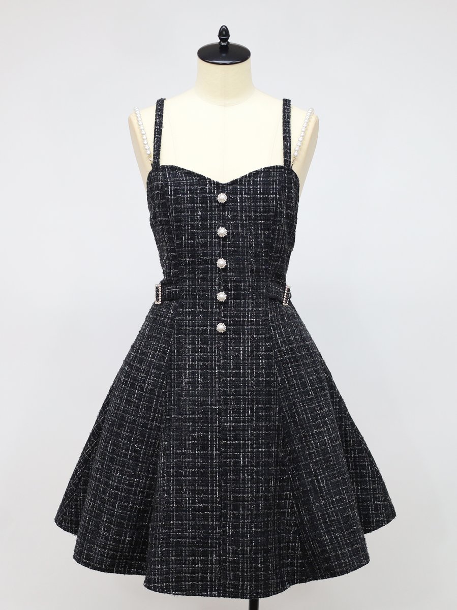 パールサス付ツイードワンピース サックス Amavel on X