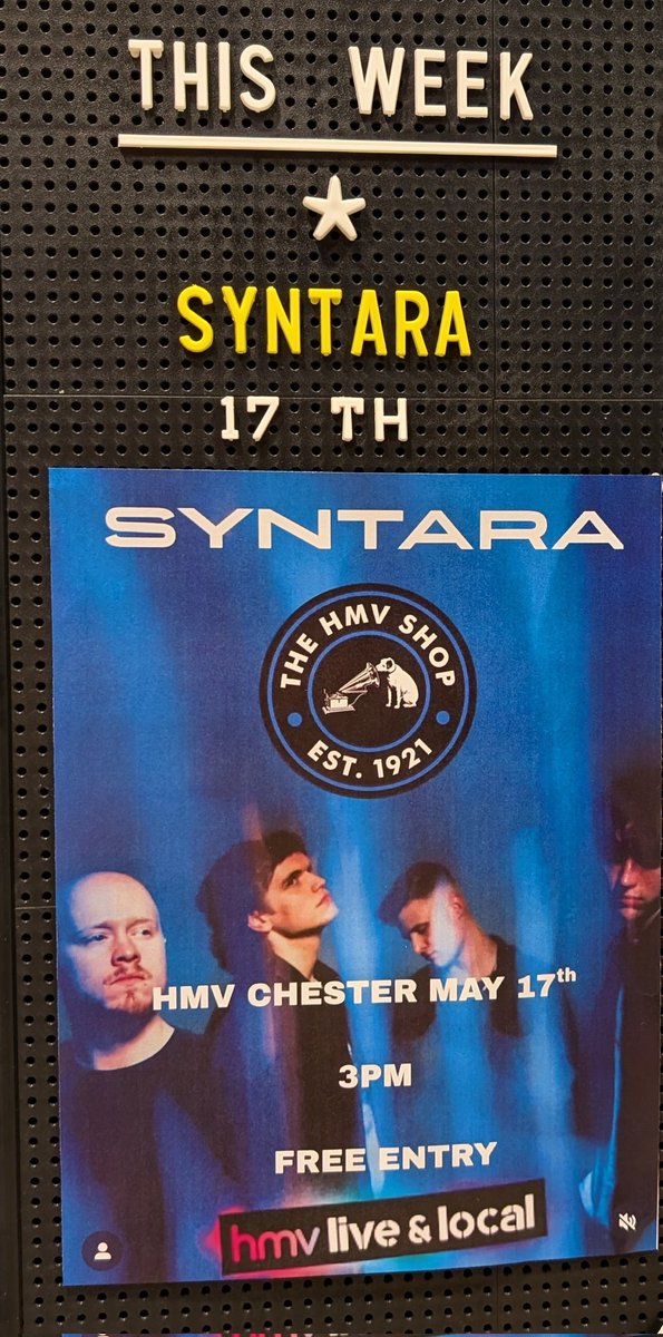 hmv Chester (@hmvchester) on Twitter photo This afternoons hmv live and local offering down <a href="/hmvChester/">hmv Chester</a> is #Syntara. If you like your music heavy then you won't want to miss this one. Head down to the basement from 3pm and check out the vibe in store. #hmvliveandlocal #hmv #syntara #livemusic #Chester This afternoons hmv live and local offering down <a href="/hmvChester/">hmv Chester</a> is #Syntara. If you like your music heavy then you won't want to miss this one. Head down to the basement from 3pm and check out the vibe in store. #hmvliveandlocal #hmv #syntara #livemusic #Chester