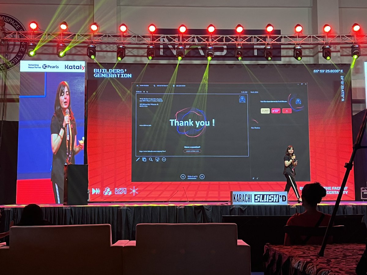 ShakeelSEO's tweet photo. Product Demo of TB-AI at Slush'D Karachi 2025 by Dr Hira Fareed.
#KarachiSlushD #KatalystLabs #BuildersGeneration #SocialChamp
#TBAI https://t.co/cM9KEUncWc
