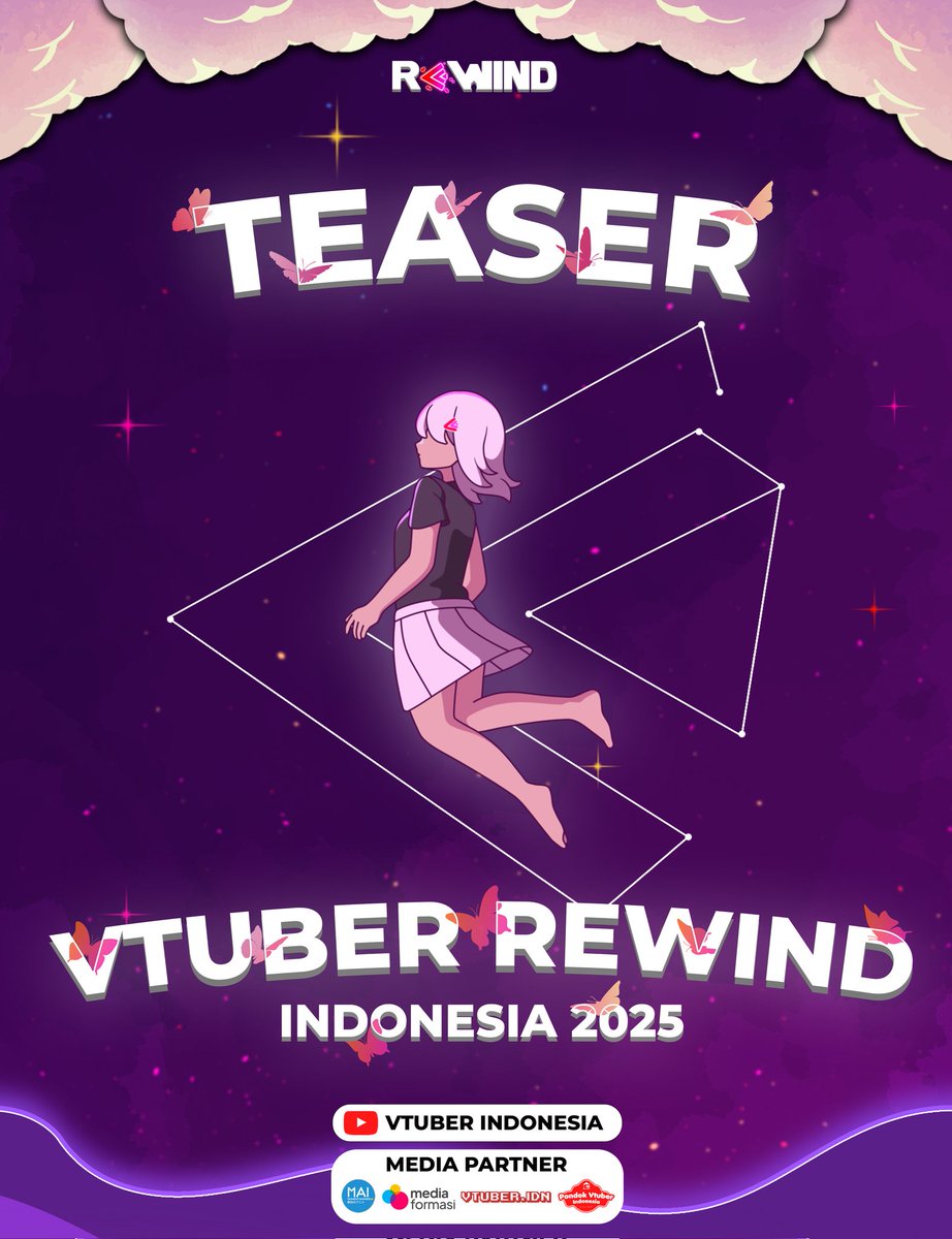 VTuberIndo_'s tweet photo. 🎉 Vtuber Rewind Indonesia 2025 hadir dengan konsep baru yang belum pernah ada sebelumnya!

📺 Teaser akan tayang di channel Youtube VTuber Indonesia!
🗓 Jangan lupa premiere-nya: 18 Mei 2025, jam 20:00 WIB.

#VtuberRewindID2025 #VtuberIndonesia #RewindIndonesia #VtuberID https://t.co/Ur4DjflY6j