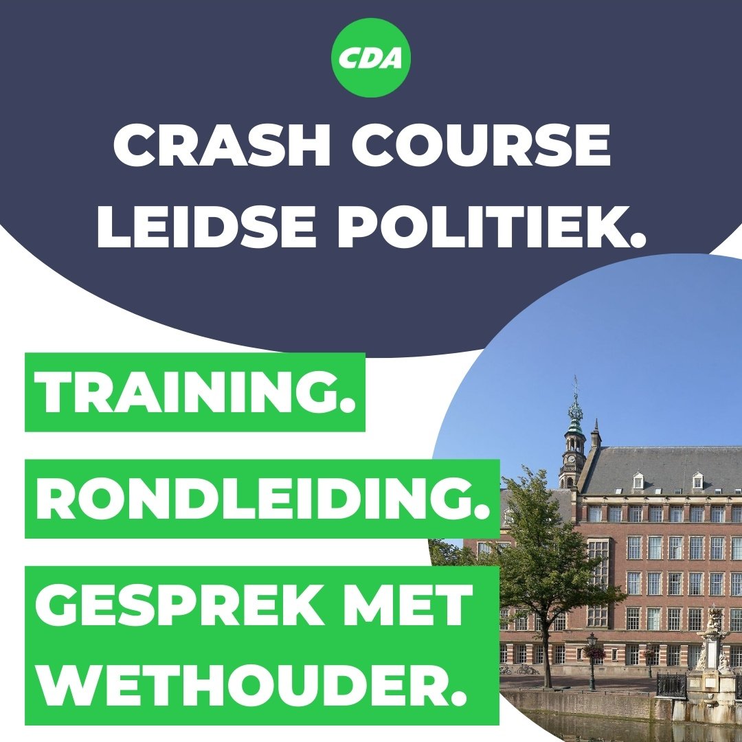 CDA Leiden (@cda_leiden) on Twitter photo π’π Ben je geΓ―nteresseert in de Leidse politiek en de CDA-fractie? Op dinsdag 10 juni organiseren we een avond waarop je kennis maakt met werk van de Leidse gemeenteraad.
π£ Vanaf 19.30 uur
π Gemeentehuis
π§ Interesse of vragen? Mail naar s.van.der.veer@gemeenteraadleiden.nl! π’π Ben je geΓ―nteresseert in de Leidse politiek en de CDA-fractie? Op dinsdag 10 juni organiseren we een avond waarop je kennis maakt met werk van de Leidse gemeenteraad.
π£ Vanaf 19.30 uur
π Gemeentehuis
π§ Interesse of vragen? Mail naar s.van.der.veer@gemeenteraadleiden.nl!