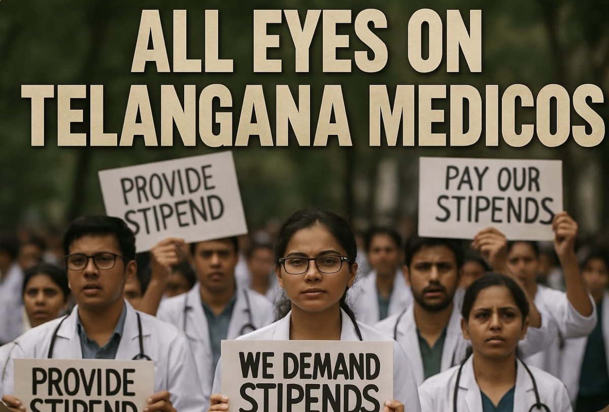 TGMedWing's tweet photo. 🚨Interns &amp; PGs in Telangana private medical colleges are being denied rightful stipends.
🚨 Stipends credited are being forcefully taken back. 

#AllEyesOnTelanganaMedicos
#JusticeForTelanganaMedicos
@NMC_IND @MoHFW_INDIA @DamodarCilarapu @TelanganaHealth @JPNadda https://t.co/b135zQlhxR