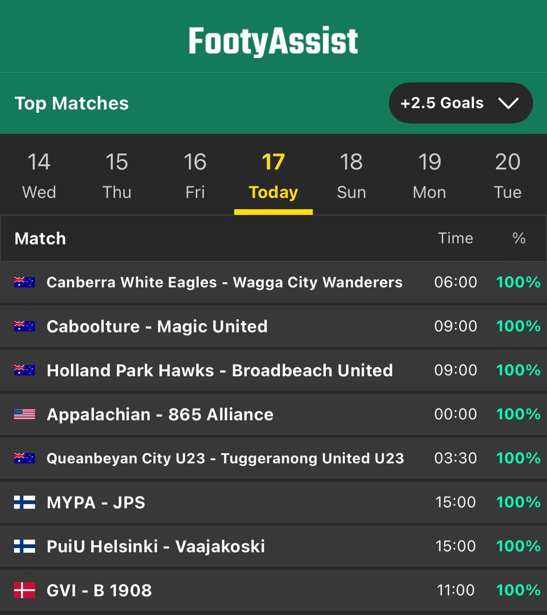 FootyAssist's tweet photo. 🔝 Top Matches - Over 2.5 Goals ⚽️

Web 💻 https://t.co/r5sEooCkY3

iOS 📲 https://t.co/VI8YvxLsu2

Android 📲 https://t.co/0aZEHJ0G4A https://t.co/vZs0lQcIXr