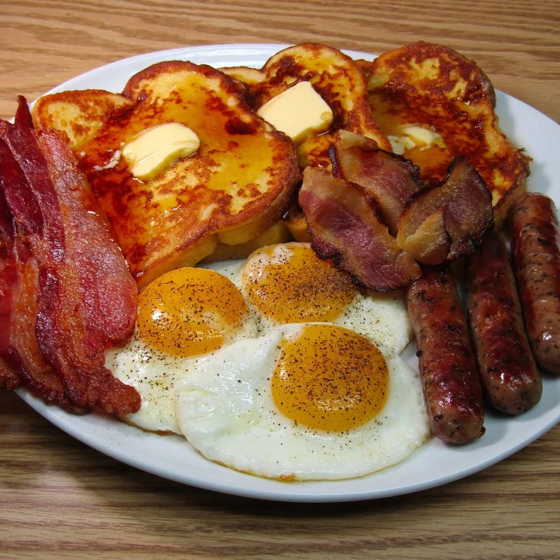 French Toast, Sausage, Bacon and Egg
