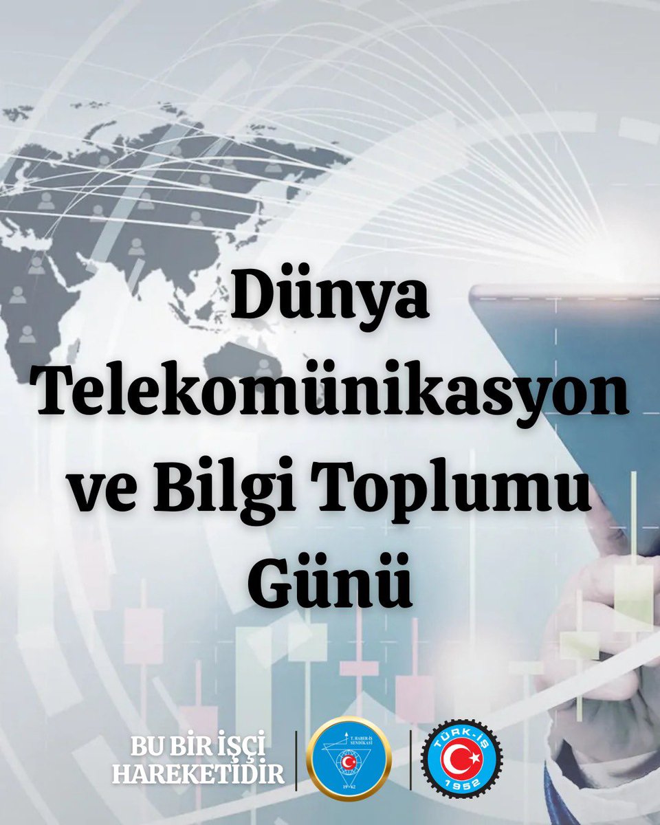 Veli SOLAK (@velisolak) on Twitter photo Bugün, 17 Mayıs Dünya Telekomünikasyon ve Bilgi Toplumu Günü!
İletişim sektörünün tüm emekçileri; bilgi toplumunun omurgasını oluşturan, haberleşmenin, erişimin ve kamusal bilginin taşıyıcıları <a href="/TurkiyeHaberis/">T.Haber-İş Sendikası</a> emekçileridir.
Verdikleri emek toplumun birbiriyle bağ kurmasının Bugün, 17 Mayıs Dünya Telekomünikasyon ve Bilgi Toplumu Günü!
İletişim sektörünün tüm emekçileri; bilgi toplumunun omurgasını oluşturan, haberleşmenin, erişimin ve kamusal bilginin taşıyıcıları <a href="/TurkiyeHaberis/">T.Haber-İş Sendikası</a> emekçileridir.
Verdikleri emek toplumun birbiriyle bağ kurmasının