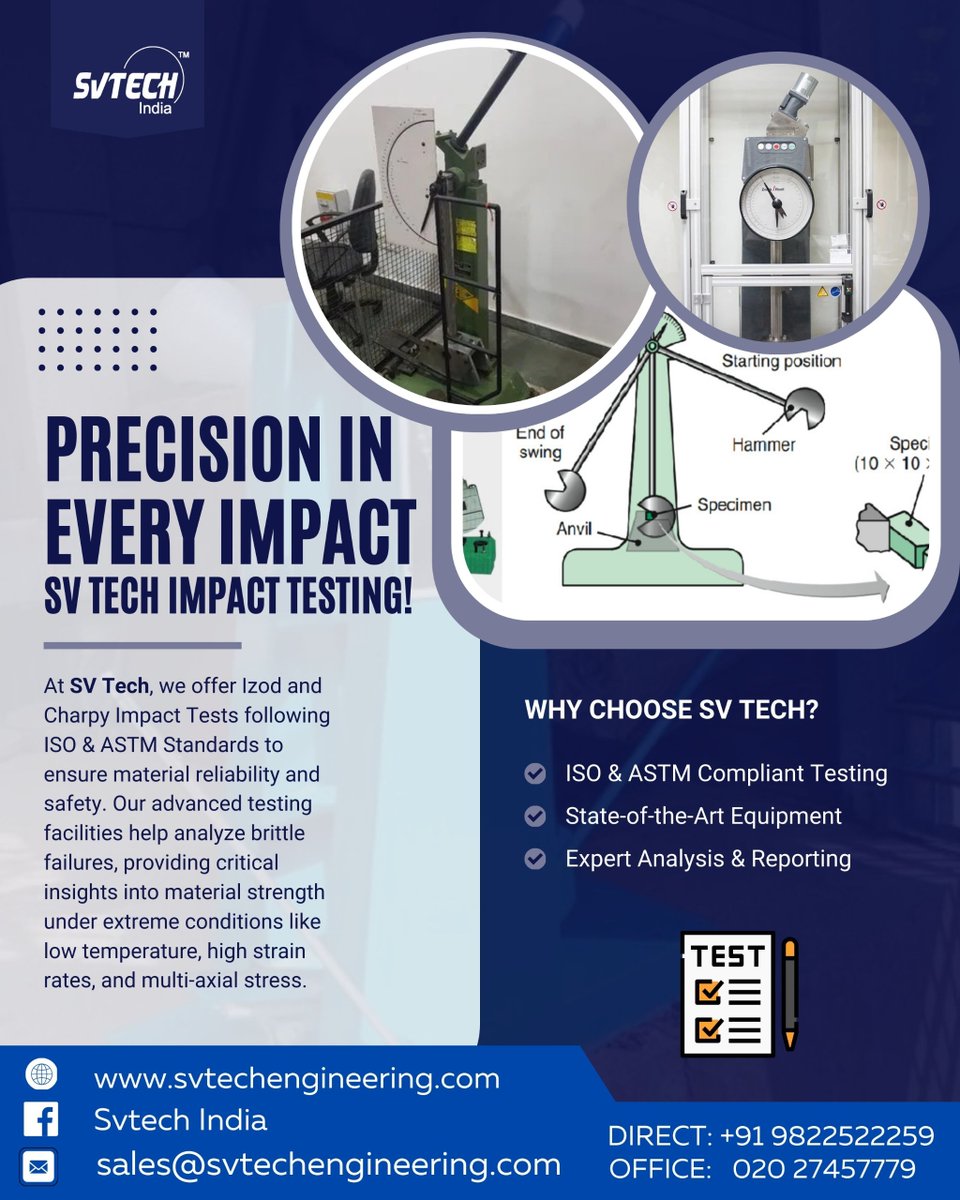 SVTech_India's tweet image. Precision in Every Impact SV Tech Impact Testing!

Phone: +91 9822522259 / +91 9096135909
Email: sales@svtechengineering.com
Website: svtechengineering.com

#SVTech #pune #mumbai #maharashtra #marathi #india #ig #delhi #construction #architecture #design #building #welding