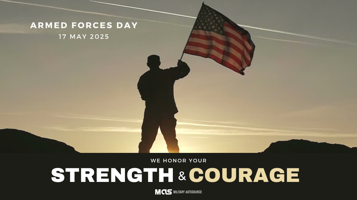 This Armed Forces Day, join us in celebrating all branches of the military and honoring the many sacrifices our uniformed heroes make every day.

Today, and always, the team at Military AutoSource thanks you for your service.

#armedforcesday #militarylife #militarycars #usa