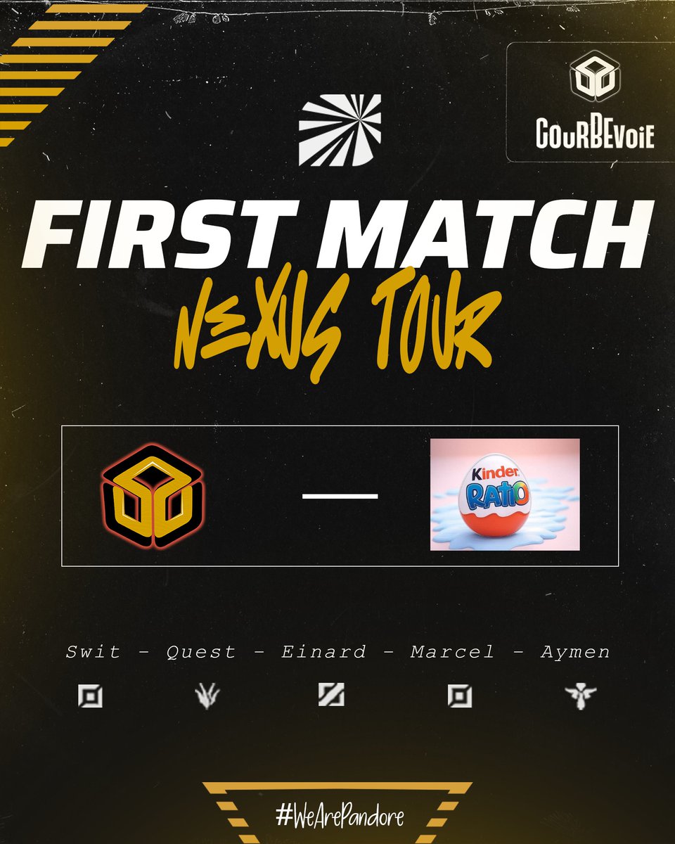 #NEXUSTOUR 🔥

C’est le grand jour ! 
Pour cette 2e étape du Nexus Tour : place au Main Event Groupes. (BO1 - 5 matchs)
L’objectif est clair : performer, prendre un max de points et s’imposer dans le haut du classement.
💥 Premier match à 13h contre Kinder Ratio — on entre sur le