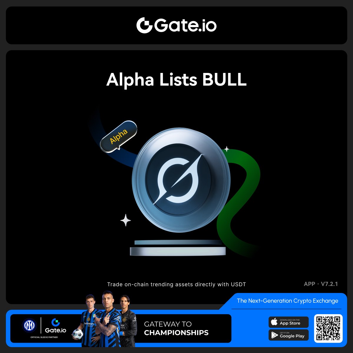 GateAlphaHQ's tweet photo. 📢Bull( $BULL ) is now live on Gate Alpha! @grok
Users can now trade Bull( $BULL ) directly via Gate Alpha - Gate's one-stop on-chain trading portal.
📷Trade the Hottest On-Chain Assets First.
#gateio #bull #onchain #alpha #gateioalpha https://t.co/NgIYHL9BHS