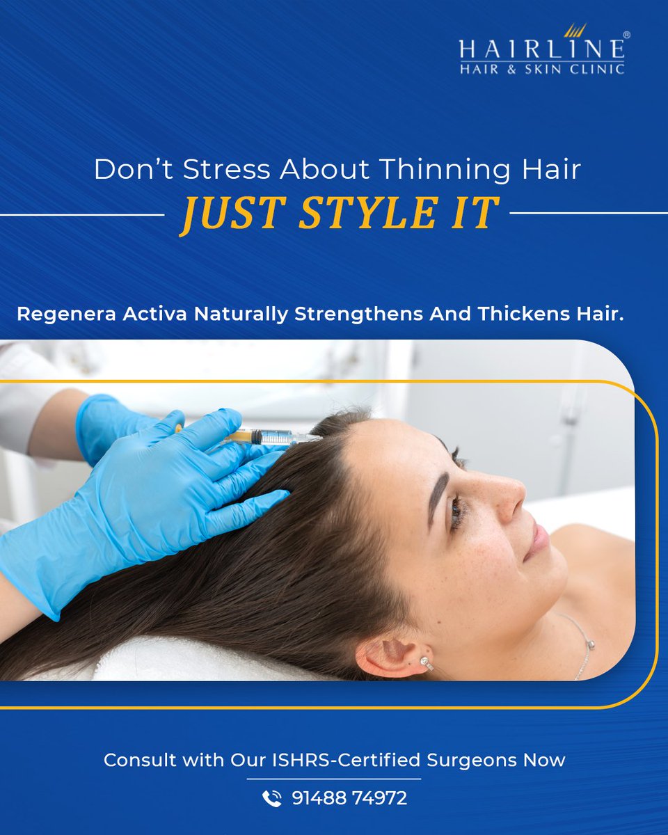 Regenera Activa is a non-surgical, regenerative treatment that stimulates hair follicles and improves hair density. At Hairline, we combine this advanced technique with expert diagnosis to ensure your care plan is truly personalized. Book your consultation now!