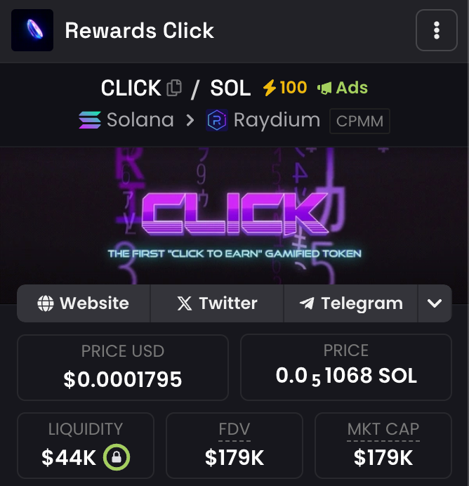 rewardClicker's tweet photo. ⚡️**$CLICK BOOSTED — 100x LIVE!** ⚡️
We just triggered a 100x Boost on DEXTools 💥
📊 Trending bar is lit — let’s push top 10!
🖱️ Website coming back online very soon
🔥 Big rewards incoming — be ready to click
👉 https://t.co/ZhnmdSITOU
#CLICKtoken #ClickToEarn #Solana #DEXTools #CryptoGaming #Boosted