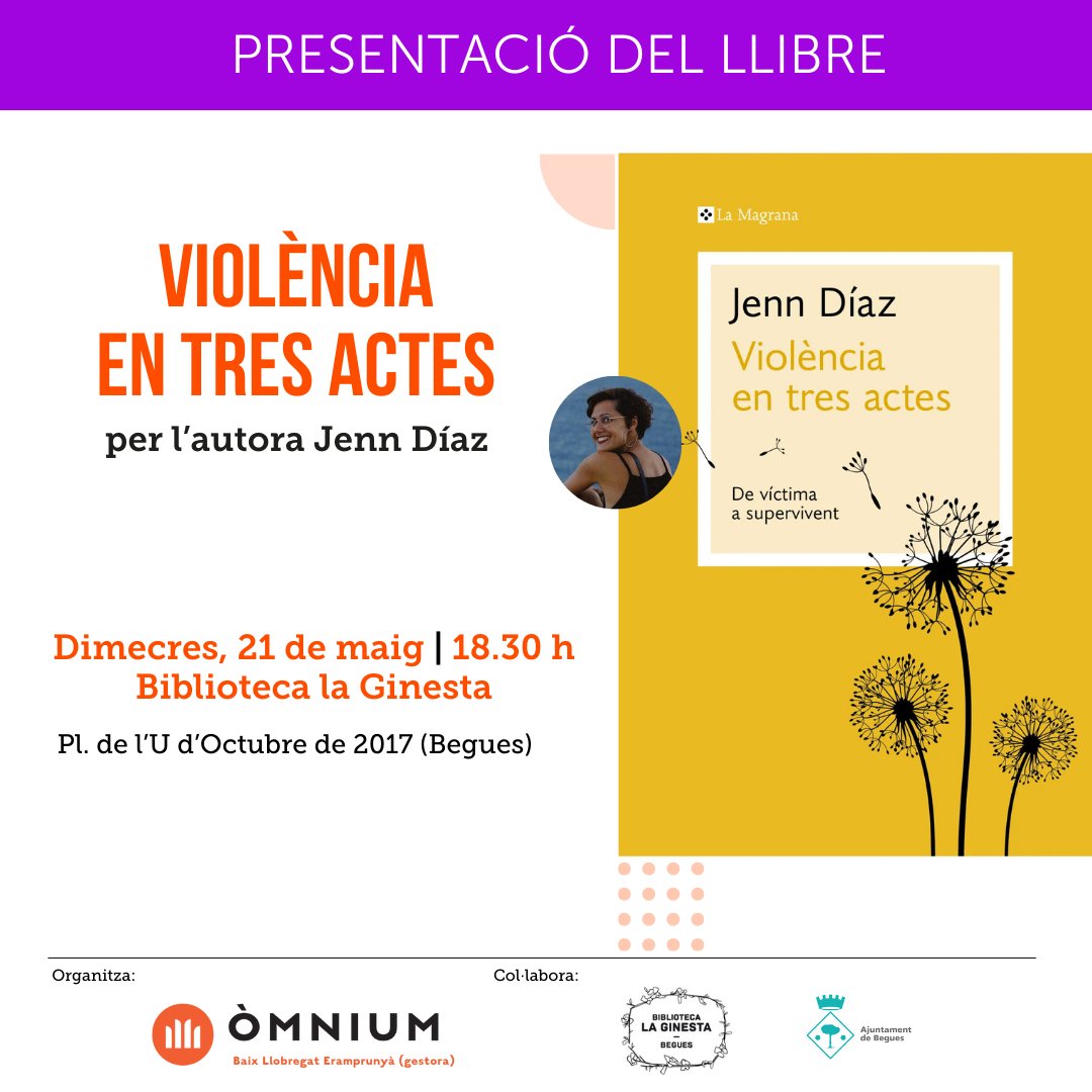Dimecres 21 de Maig a les 18:30 , a la Bibliteca La Ginesta de Begues