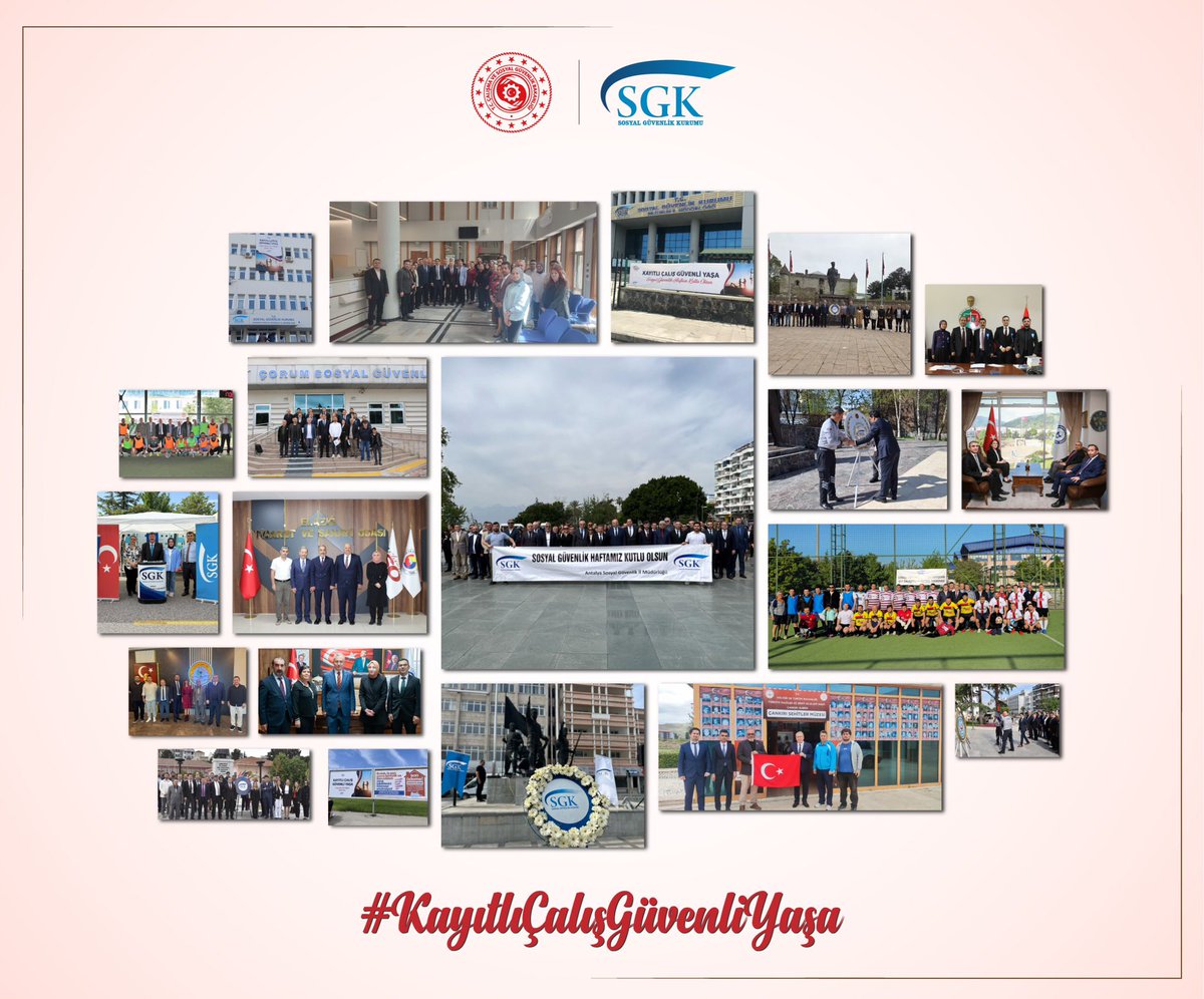 sgksosyalmedya's tweet photo. Tüm il müdürlüklerimiz, #SosyalGüvenlikHaftası kapsamında çeşitli etkinlikler ve ziyaretler düzenledi.

Sosyal güvenliğin önemini hep birlikte anlattık, hep birlikte kutladık.

#KayıtlıÇalışGüvenliYaşa https://t.co/Ygp8yM6rOS