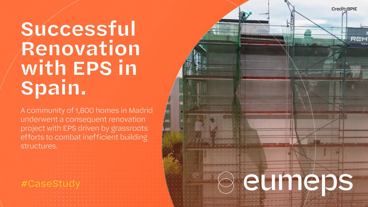 What happens when insulation leads renovation? In Orcasitas, EPS helped 1,800 homes save energy, cut emissions &amp; improve comfort. 🏘️

🔗 Read more: eumeps.eu/eumeps-newsroo…

#eumeps #eps #smartsolutions #renovation #europe