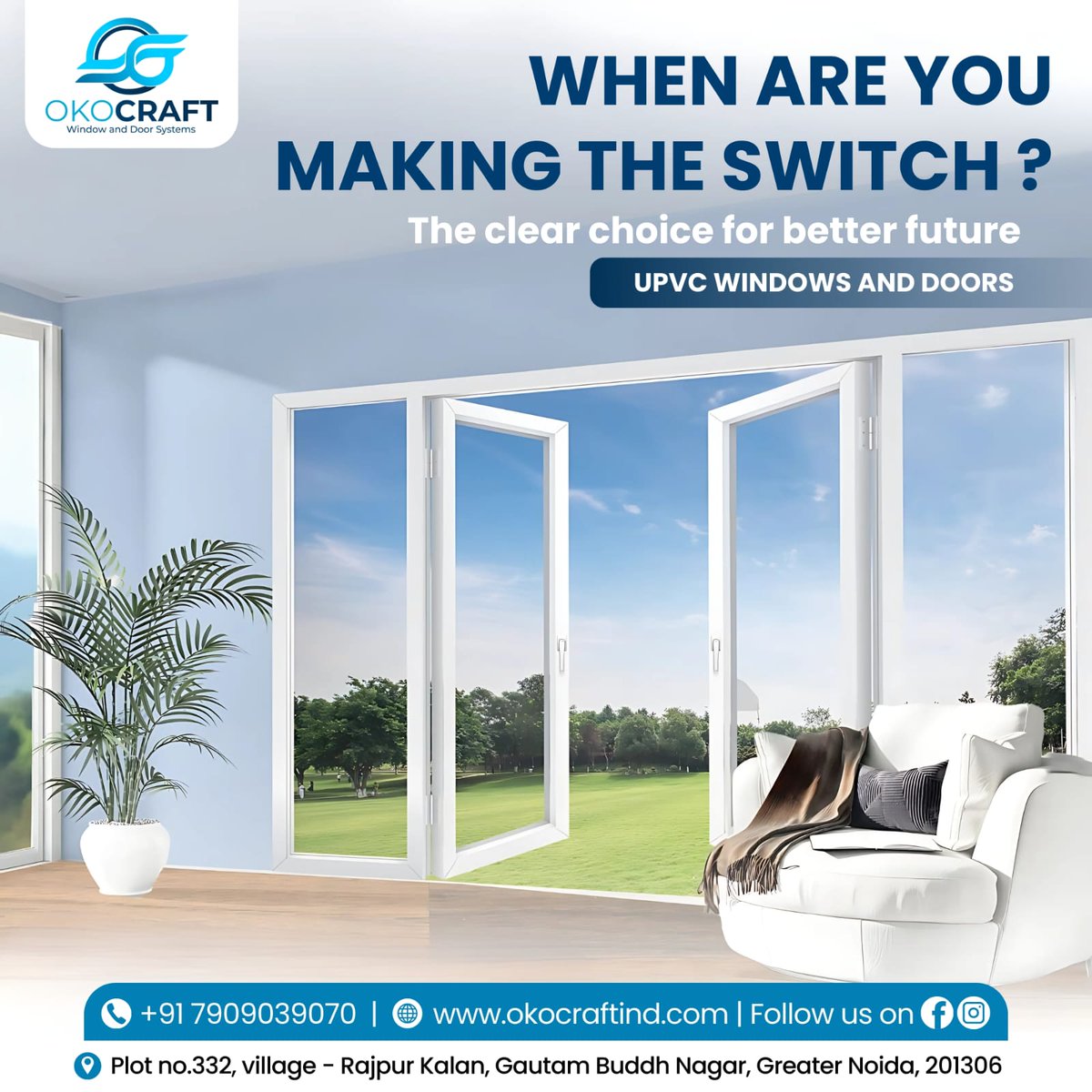 oko_craft's tweet image. Switch to eco-friendly uPVC Windows and Doors to experience a comfortable lifestyle that revamp your full space making it modern and classy 🪟😍🌸

DM us or call us at +91 7909039070 for more details 📱
#windowframes #okocraft #interiordesign #windowsanddoors #aesthetic