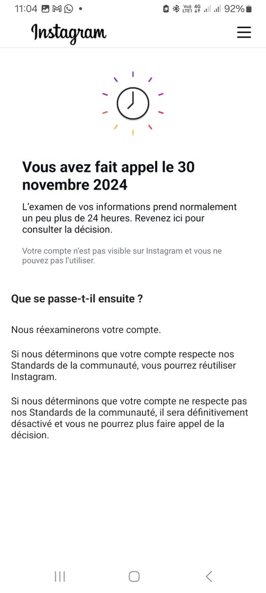 Warryways's tweet photo. @instagram @theweeknd Bonjour, Mon compte @Warryways (associé à warriorm08@gmail.com ) est en examen depuis le 30 novembre 2024, soit plus de 5 mois. Je n’ai reçu aucune mise à jour et n’ai accès à aucune fonctionnalité (profil, fil d’actualité, etc.), seulement au message d’examen. merci de m'aider https://t.co/L1wg6Th7BO
