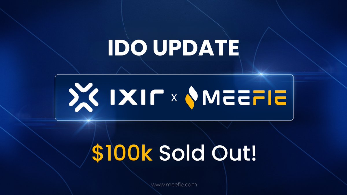 🚨🔥 $100K SOLD OUT! 🔥🚨

That's a wrap — our IXIRPAD IDO has officially SOLD OUT! 💥

Huge thanks to everyone who joined early and believed in the vision. This is just the beginning, and we’re only going up from here. 🚀

Stay tuned for the next phase — the journey is just