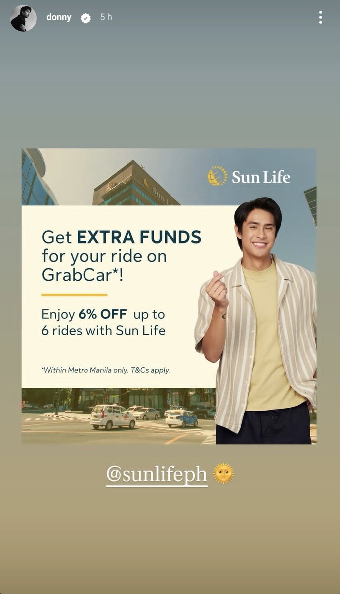 TODBOverseas's tweet photo. Donny Pangilinan IG story. 

#DonnyPangilinan @donnypangilinan
#DonnyPartnersWithSunLife @SunLifePH
#DonnyForSunLife #SunlifePH https://t.co/rRud1uE75E