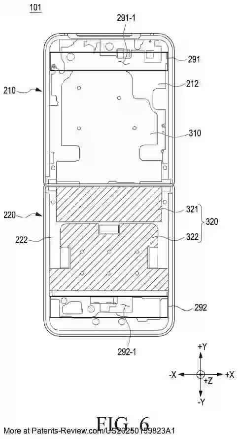 PatentPulse's tweet image. Discover the latest patent application #US20250159823A1 by #SamsungElectronics: a cutting-edge electronic device featuring a #FlexibleDisplay. 

This innovation includes a dual-housing design with a hinge for seamless rotation, heat-dissipation sheets, and impact-absorbing