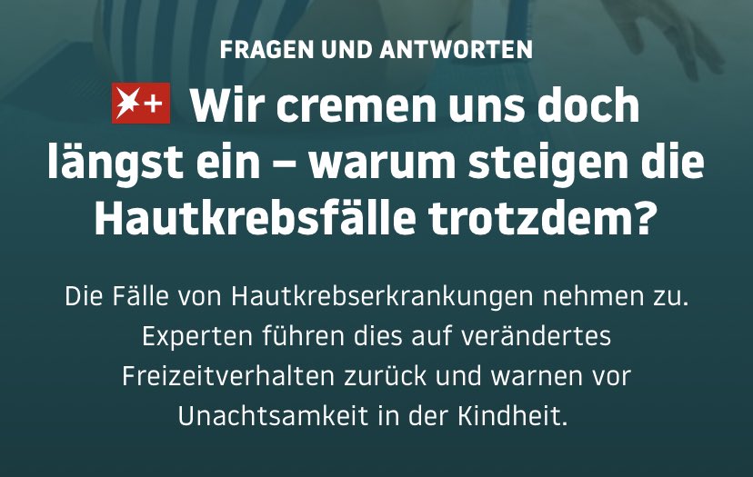 Schon mal darüber nachgedacht, dass vielleicht die Sonnencreme dahintersteckt?
