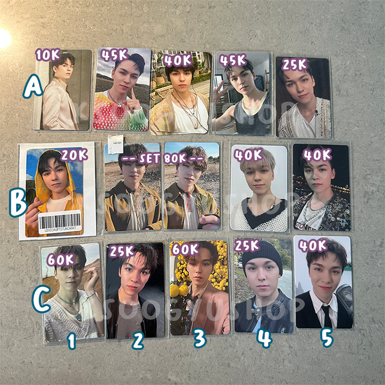 wts - want to sell

Seventeen SVT - Maknae / Doremi Line
Seungkwan / Vernon / Dino

✅ incl packing
❎ admin 🍊
❣️take > 2 can nego
👍🏼 book event with dp / shopvid
📍 jkt, id

t. pc photocard ld lucky draw benefit pob fansign 양도 포카

Link 🍊
❣️ shopee.co.id/product/688212…
