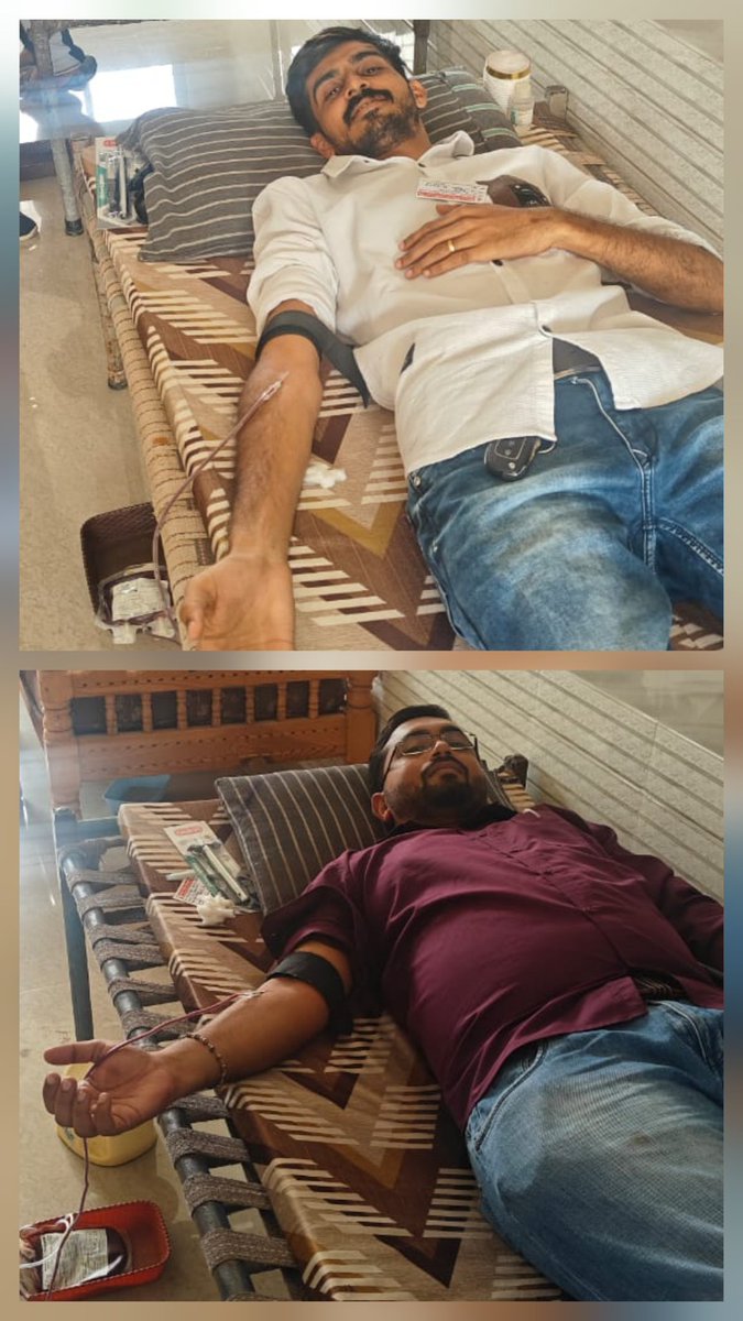 કેશોદ તાલુકાના તલાટી મંત્રી ભાઈઓ રક્તદાન કરી શ્રેષ્ઠ દાન કરી રહ્યા છે.બંને મિત્રો ને ખૂબ ખૂબ અભિનંદન. <a href="/TDO_MANGROL_JND/">TDO-MANGROL(JUNAGADH)</a> <a href="/TdoKeshod/">TDO KSD</a>